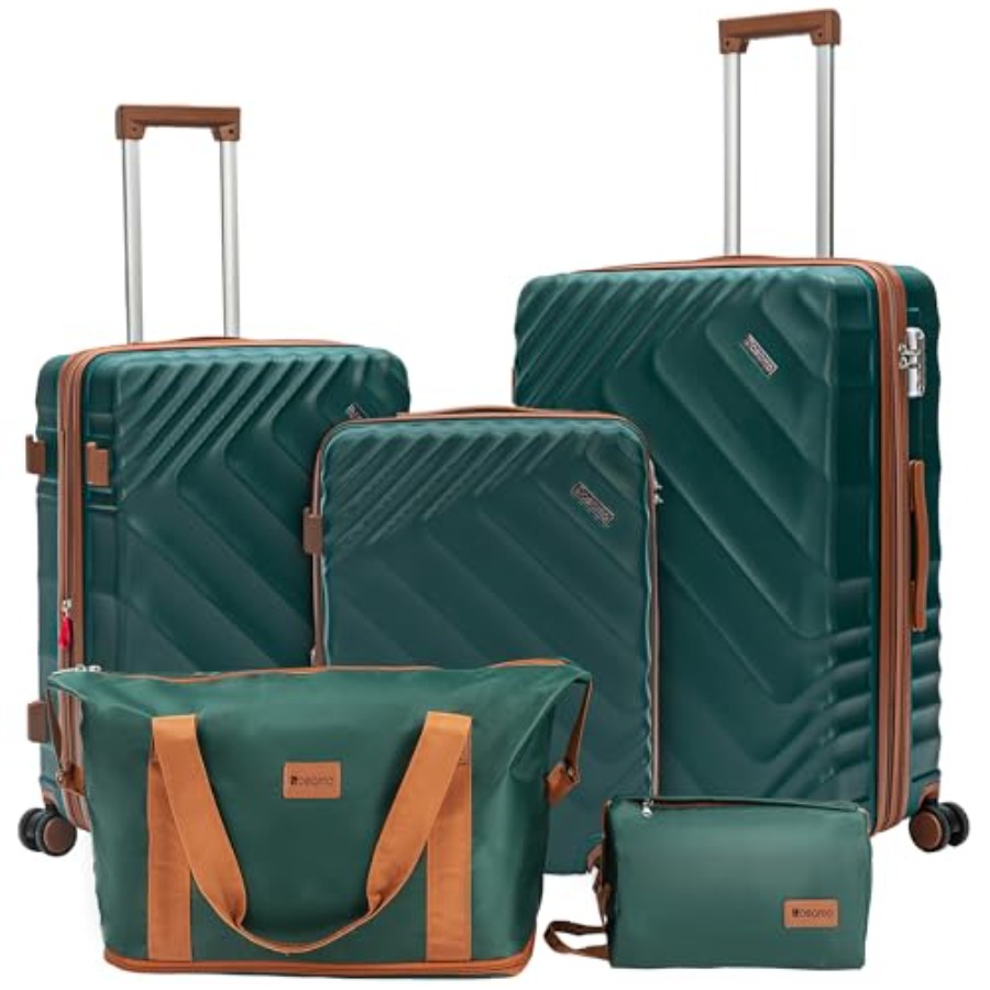 Expandable Hard Shell Luggage Set - 5-Piece Hard Shell Expandable Luggage Set,