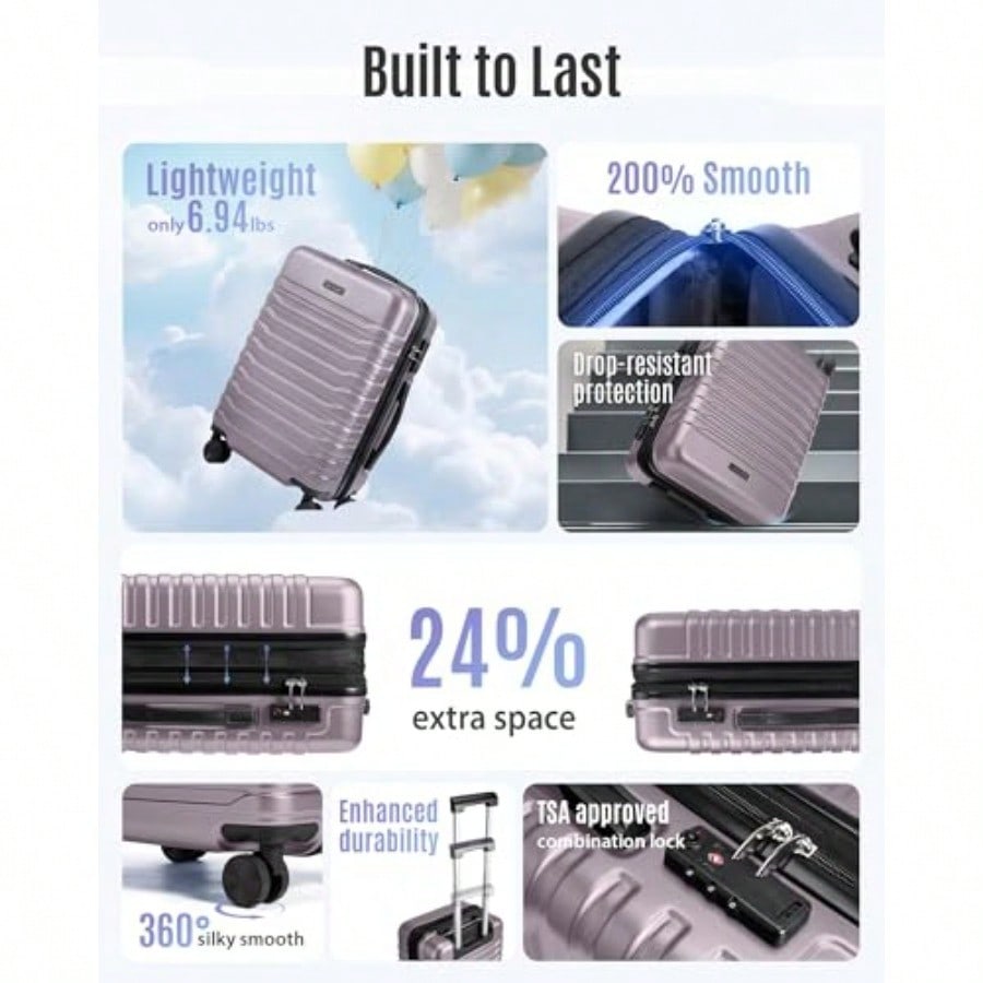 Expandable Carry On Lage 22x14 - Spinner Wheel Rolling Suitcase 20 Inch review and price