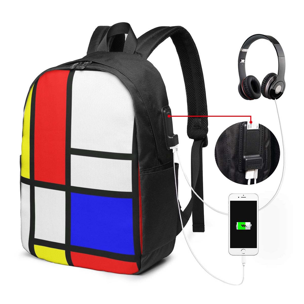 Piet Mondrian Composition  Bac - Travel Bags review and price