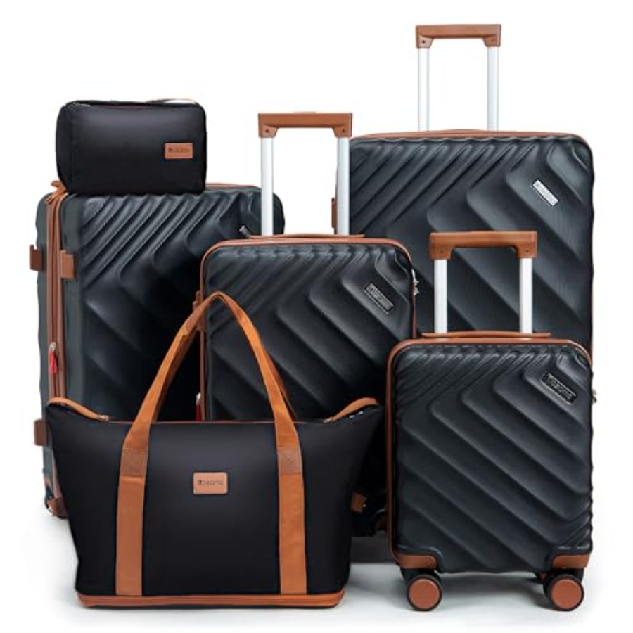 6-Piece Hard Shell Expandable  - Expandable Hard Shell Luggage Set review and price