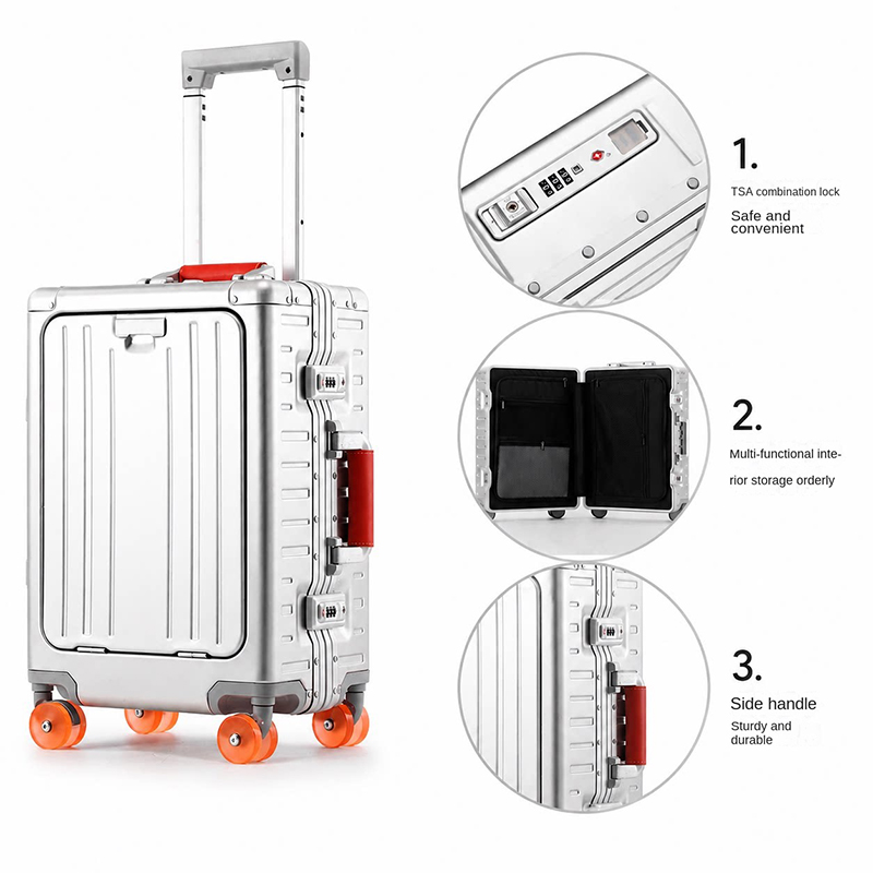 All-Aluminum Magnesium Alloy S - Front Opening Laptop Luggage 24 Inch review and price