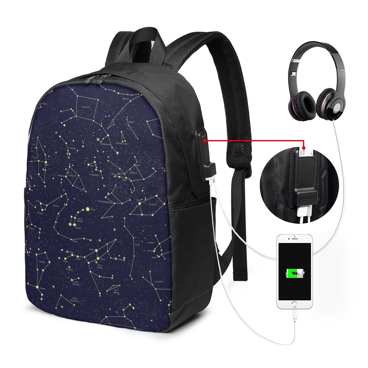Night Sky Golden Celestial Sta - Travel Bags review and price
