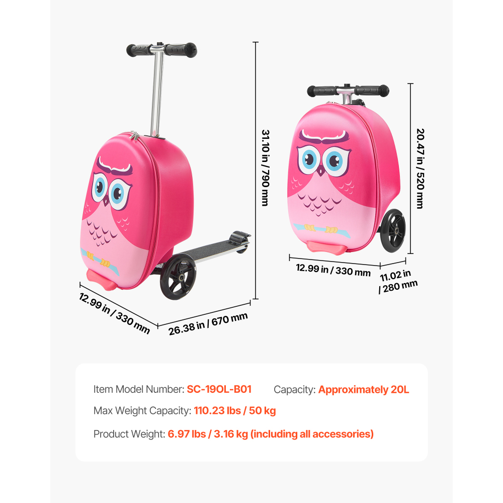 20 Inch Kids Ride on Scooter L - Kids Ride On Suitcase Scooter review and price